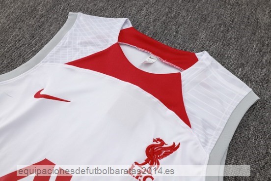 Nuevo Entrenamiento Sin Mangas Conjunto Completo Liverpool 24/25 Blanco Rojo Negro Baratas